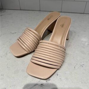 Chic Beige Mules with Block Heel